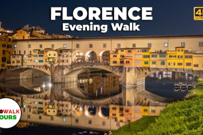 Florence, Italy Evening Walk - 4K UHD 60fps - with Captions
