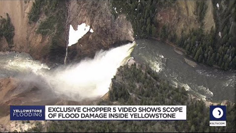 Incredible birds-eye view of Yellowstone flooding damages