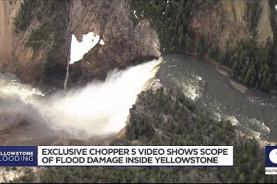 Incredible birds-eye view of Yellowstone flooding damages