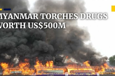 Half a billion dollars worth of drugs set on fire in Southeast Asia’s Golden Triangle