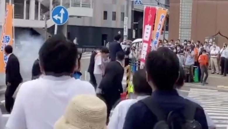Moment when Former Japanese PM Shinzo Abe was shot