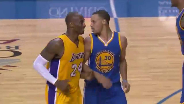 Unique Kobe Gives Curry Respect After Draining Long Three