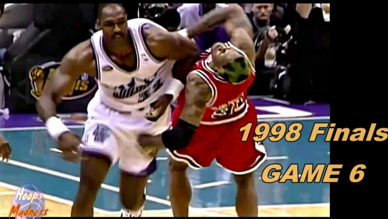 Incredible challenge Karl Malone vs Dennis Rodman 1998 Finals Game 6! Wrestling Game and 6th Championship!