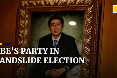 Former PM Shinzo Abe’s party sweeps to victory in landslide Japanese parliamentary election