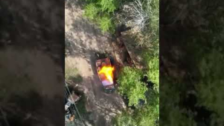 Moment drones hit Russian troops. R.I.P soldiers