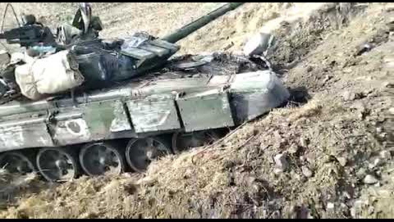 Т72B3, it's a pity, the russian ran away. in working order, it now serves in the Armed Forces. The unique shots of the battle remained behind the scenes