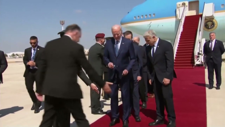 A Very Confused Joe Biden Lands In Israel, Immediately Asks "What Am I Doing Now?"