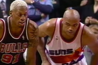 Incredible Charles Barkley vs Dennis Rodman gets HEATED (02/06/1996) legendary moment when Dennis Rodman baited Barkley into giving him a little elbow shot.