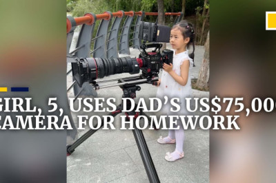 A Girl of 5 uses dad’s US$75,000 camera for homework in China
