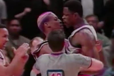 Incredible Dennis Rodman vs Patrick Ewing FIGHT After Dirty Cheap Shot (03/09/1997)
