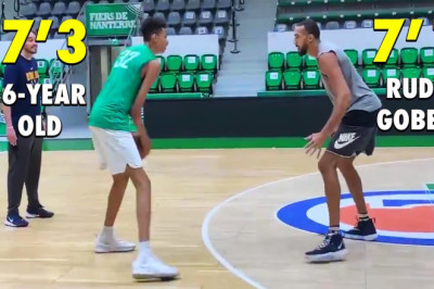 Incredible 7'3 16-year old French player vs. 7'1 Rudy Gobert