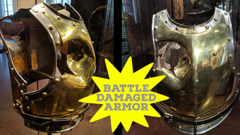French Armor Damaged at Waterloo: François-Antoine Fauveau was wearing this cuirass armor when he was struck and killed by a cannonball at the battle of Waterloo in 1815