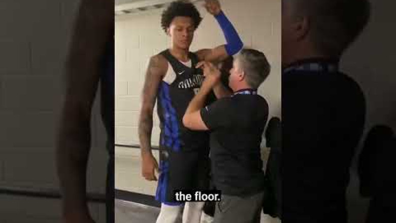 Exclusive Go behind-the-scenes to see how the No. 1 overall pick gets mic'd up at NBA2K23SummerLeague!