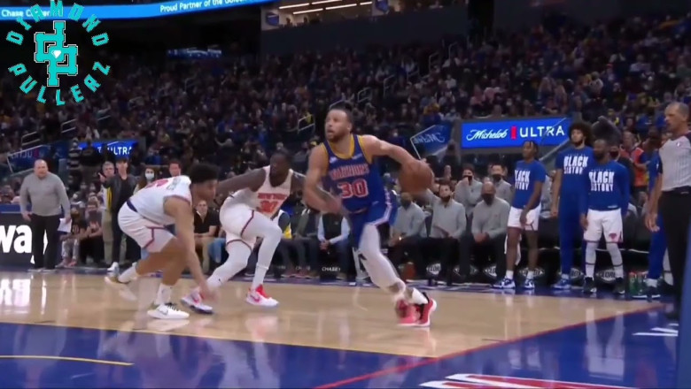 Stephen Curry Turned Into MJ For A Second And Snaps Randle With A Killer Hesitation Move.