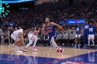 Stephen Curry Turned Into MJ For A Second And Snaps Randle With A Killer Hesitation Move.