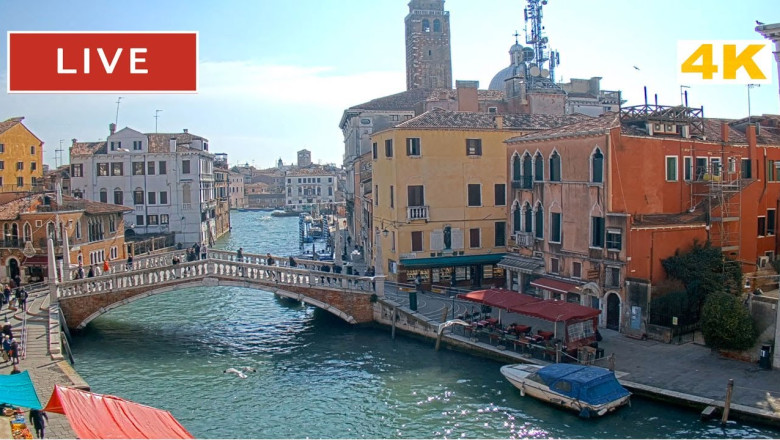 🔴 4K Live Cam of Ponte delle Guglie Venice - View from Hotel Filù Venezia  - Live stream ライブカメラ