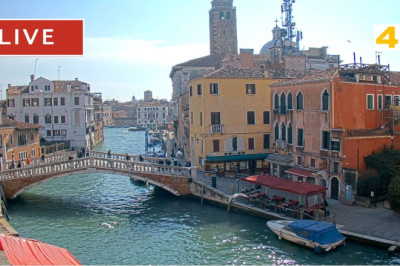🔴 4K Live Cam of Ponte delle Guglie Venice - View from Hotel Filù Venezia  - Live stream ライブカメラ