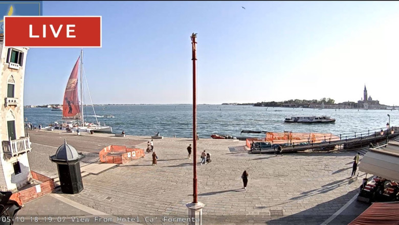 🔴Bacino di San Marco from Via Garibaldi - Live View from Hotel Ca' Formenta Venezia