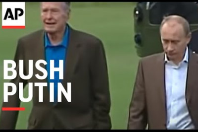 Russian Pres Vladimir Putin arrives at Bush home in Maine