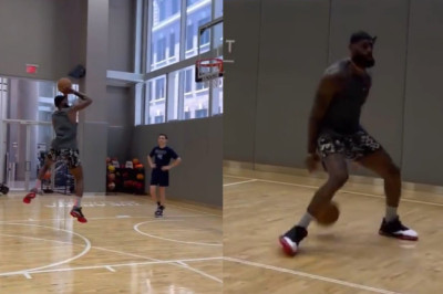 LeBron James adding insane moves to his mid range game 😳