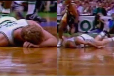 1991 Larry Bird BROKE HIS FACE, CAME BACK, and WENT OFF!