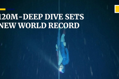 French freediver Arnaud Jerald breaks world record with 120m-deep dive