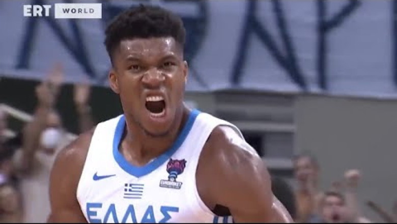 Giannis Antetokounmpo goes crazy after poster dunk for Greece vs Spain 😳