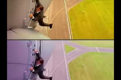 Z. Plane. Tom Cruise hanging onto flying Airbus A400M and reached 5,000 feet