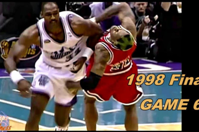Karl Malone vs Dennis Rodman 1998 Finals Game 6! Wrestling Game & 6th Championship!