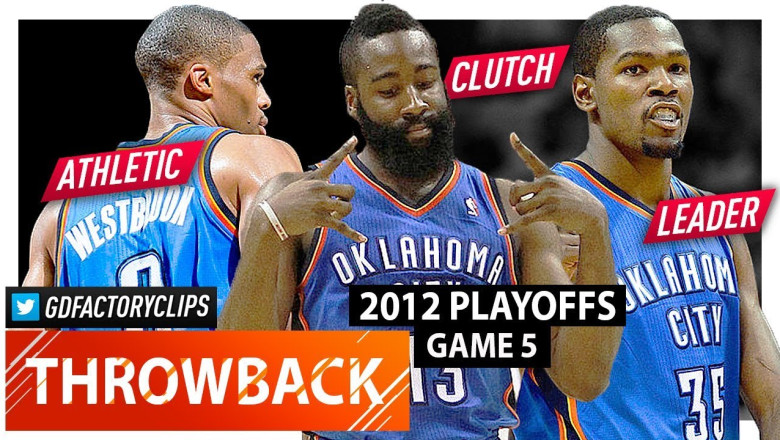 Kevin Durant, Russell Westbrook and James Harden WCF Game 5 Highlights vs Spurs (2012 Playoffs) - EPIC