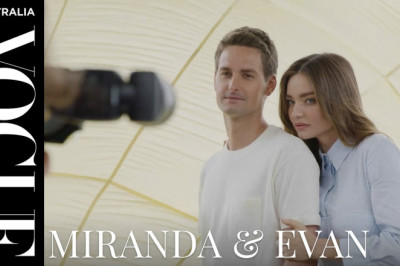 Go behind the scenes of Miranda Kerr and Evan Spiegel's August cover shoot