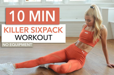 10 MIN KILLER SIXPACK - super hard ab workout / No Equipment I Pamela Reif