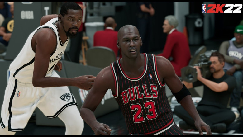DURANT vs JORDAN. DOWN THE WIRE! NETS battle '96 BULLS - KD-Kyrie-Simmons MJ-Pippen-Kukoc