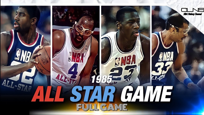 1985 All Star Game  ⭐️ Larry Bird, Moses, Magic, Kareem