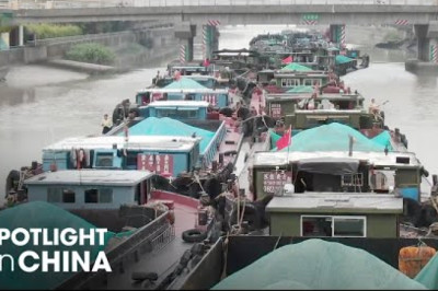 Hundreds of ships congested in Huangpu River in Shanghai due to low water level