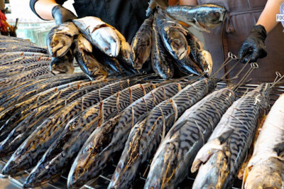 Awesome! Korean Grilled Fresh Fish / Korean street food