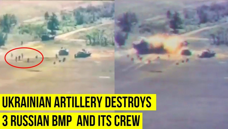 Ukrainian Artillery Destroys 3 Russian Armored Vehicles and its Crew ...