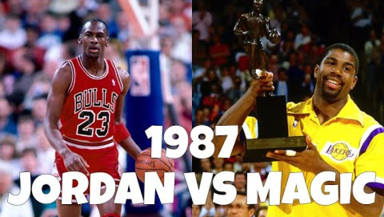 Michael Jordan Highlights vs Magic Johnson Highlights 1987