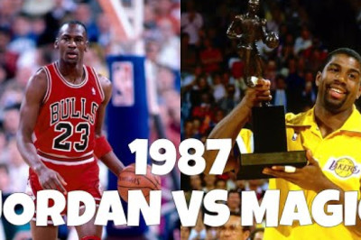 Michael Jordan Highlights vs Magic Johnson Highlights 1987