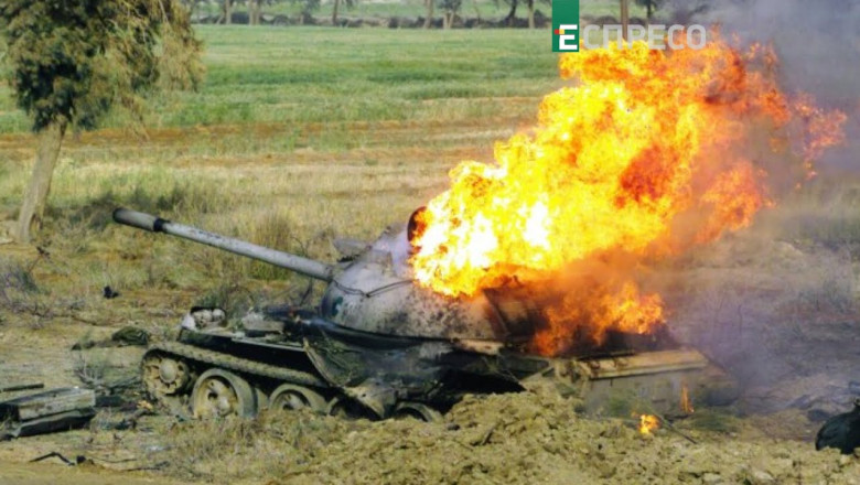 Dramatic moment The Armed Forces minus a modern tank of the Russians along with the crew and BC