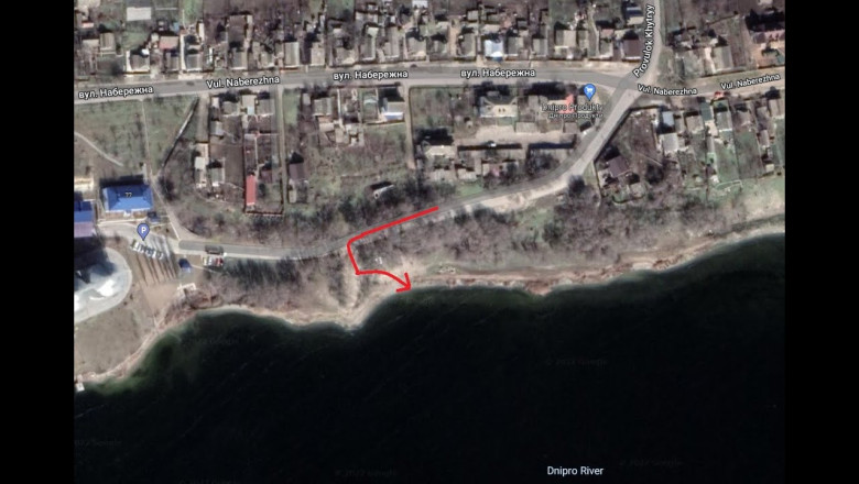 Geolocation of Russia's Failed Dnipro River Crossing