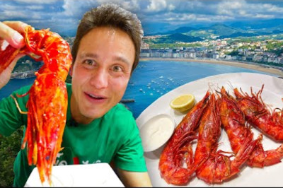 San Sebastian Food Tour - GIANT SCARLET PRAWNS 🦐 + Best Tortilla in Spain!!