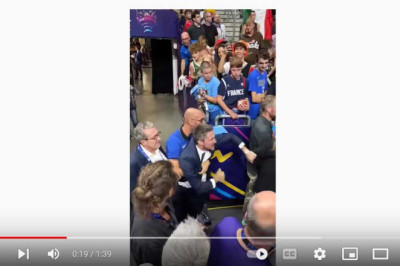 Another angle - Gianmarco Pozzeccos Crazy emotions after defeating Serbia