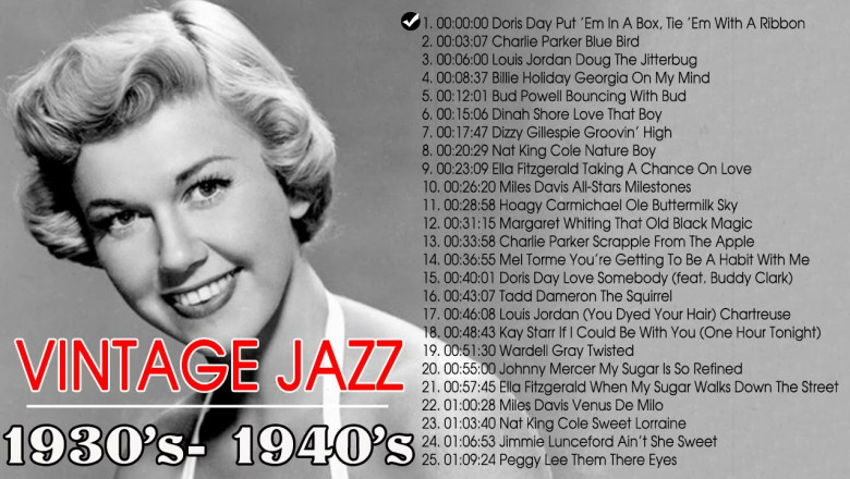 Doris Day, Ella Fitzgerald, Billie Holiday, Nat King Cole, Miles Davis - JAZZ 1920s,30 and 40s