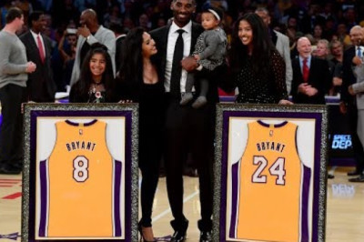 Kobe Bryant No.8 & No.24 Jersey Retirement In Los Angeles