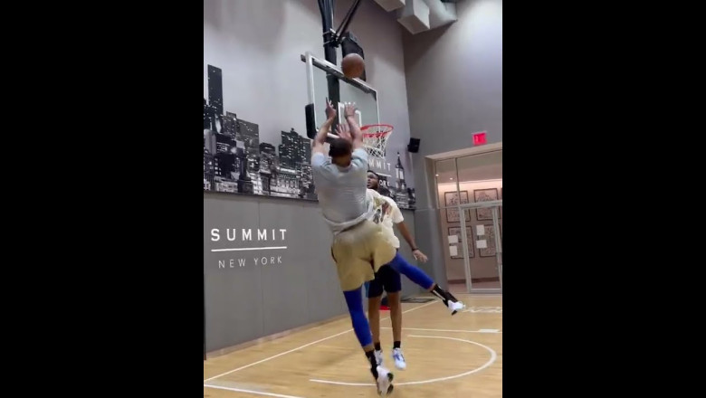 RUSSELL WESTBROOK 's LATEST OFF SEASON(2022) WORK OUT IN A PRIVATE GYM IN NEW YORK