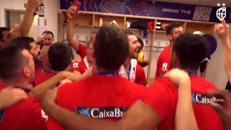 Así celebró el oro el vestuario de la Selección