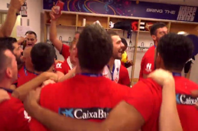 Así celebró el oro el vestuario de la Selección