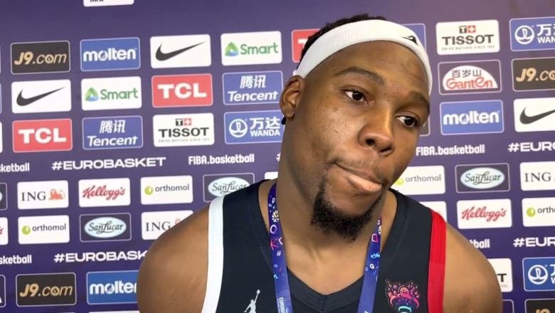 Guerschon Yabusele reacts to losing the EuroBasket 2022 final