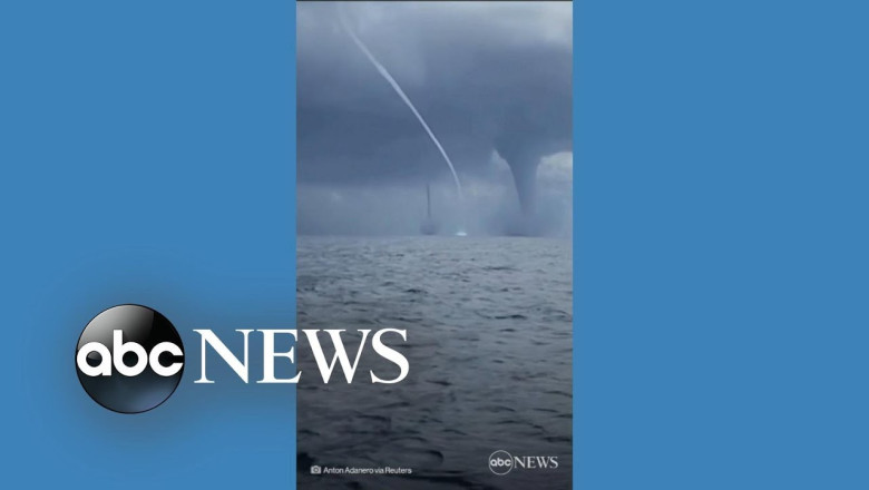 Multiple waterspouts spotted spinning in Mediterranean | ABC News